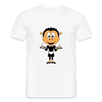 KELLNERIN - SCHAF - GASTRONOMIE - TIERISCH - TIER - Männer T-Shirt - Weiß - Vorne - AI Model Male 178 dark (178cm)