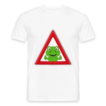 ACHTUNG DINOSAURIER - DINO - KIND - BABY - Männer T-Shirt - Weiß - Vorne - AI Model Male 178 dark (178cm)