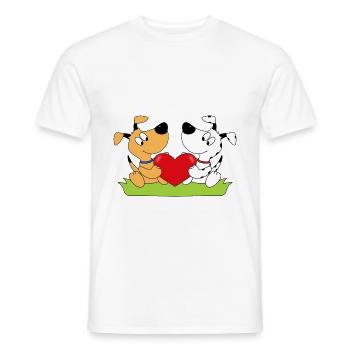 HUNDE - LIEBE - VERLIEBT - HUND - TIERE - LOVE - Männer T-Shirt - Weiß - Vorne - AI Model Male 178 dark (178cm)