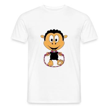 SCHAF - SEILSPRINGEN - SPRINGSEIL - TIER - KIND - Männer T-Shirt - Weiß - Vorne - AI Model Male 178 dark (178cm)