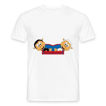SCHAFE - SOFA - TIERE - LIEBE - LOVE - TIERISCH - Männer T-Shirt - Weiß - Vorne - AI Model Male 178 dark (178cm)
