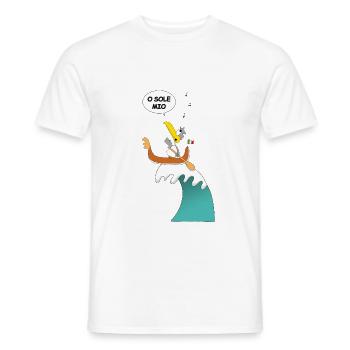 MÖWE - ITALIEN - GONDOLIERE - SURFER - O SOLE MIO - Männer T-Shirt - Weiß - Vorne - AI Model Male 178 dark (178cm)