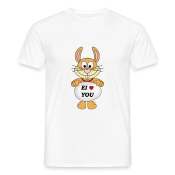 HASE - OSTERHASE - EI LOVE YOU - TIERISCH - OSTERN - Männer T-Shirt - Weiß - Vorne - AI Model Male 178 dark (178cm)