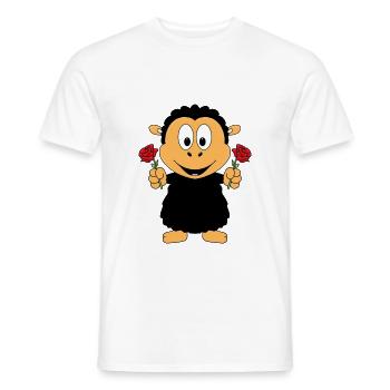 BLUMEN - LIEBE - SCHAF - TIERISCH - VERLIEBT - Männer T-Shirt - Weiß - Vorne - AI Model Male 178 dark (178cm)