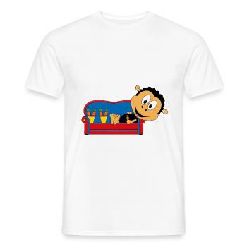 SCHAF - SOFA - CHILLEN - RELAXEN - MÖHREN - Männer T-Shirt - Weiß - Vorne - AI Model Male 178 dark (178cm)