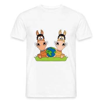 PFERDE - WELT - ERDE - TIERE - PFERD - PONY - Männer T-Shirt - Weiß - Vorne - AI Model Male 178 dark (178cm)