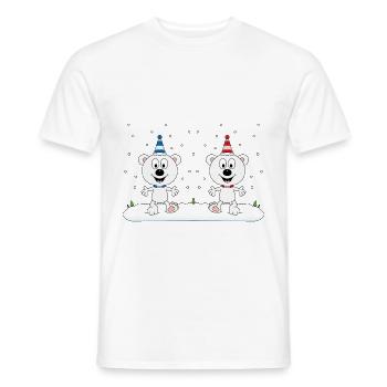EISBÄREN - SCHNEE - WINTER - EISBÄR - LIEBE - LOVE - Männer T-Shirt - Weiß - Vorne - AI Model Male 178 dark (178cm)