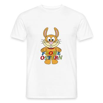 OSTERHASE - FROHE OSTERN - HASE - KANINCHEN - TIER - Männer T-Shirt - Weiß - Vorne - AI Model Male 178 dark (178cm)