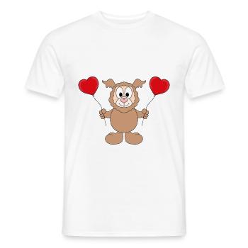 ALPAKA - LAMA - LUFTBALLONS - HERZEN - LIEBE - Männer T-Shirt - Weiß - Vorne - AI Model Male 178 dark (178cm)
