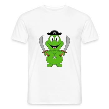 FROSCH - PIRAT - SEERÄUBER - TIER - TIERISCH - Männer T-Shirt - Weiß - Vorne - AI Model Male 178 dark (178cm)