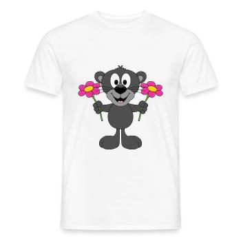 PANTHER - BLUMEN - TIER - TIERISCH - Männer T-Shirt - Weiß - Vorne - AI Model Male 178 dark (178cm)