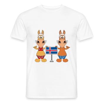 ISLANDPFERDE - ISLÄNDER - ISLAND - SHAKA - PFERDE - Männer T-Shirt - Weiß - Vorne - AI Model Male 178 dark (178cm)