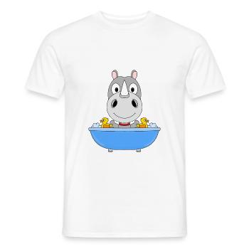 NASHORN - BADEWANNE - BADEN - TIER - TIERISCH - Männer T-Shirt - Weiß - Vorne - AI Model Male 178 dark (178cm)