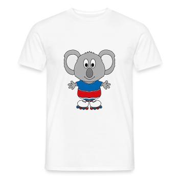 KOALA - INLINER - SPORT - FITNESS - TIER - Männer T-Shirt - Weiß - Vorne - AI Model Male 178 dark (178cm)
