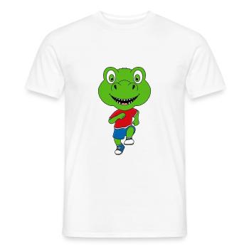 DINO - DINOSAURIER - SPORT - LAUFEN - FITNESS - Männer T-Shirt - Weiß - Vorne - AI Model Male 178 dark (178cm)