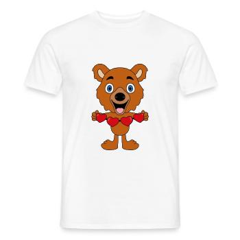 LIEBE - LOVE - TEDDY - BÄR - TEDDYBÄR - HERZEN - Männer T-Shirt - Weiß - Vorne - AI Model Male 178 dark (178cm)