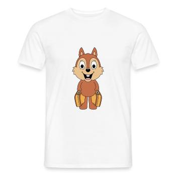REISE - URLAUB - EICHHÖRNCHEN - AUSWANDERER - TIER - Männer T-Shirt - Weiß - Vorne - AI Model Male 178 dark (178cm)