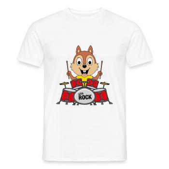 SCHLAGZEUG - MUSIK - TIER - BAND - ROCK - FUN - Männer T-Shirt - Weiß - Vorne - AI Model Male 178 dark (178cm)