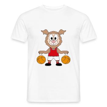 BASKETBALL - SPORT - LAMA - ALPAKA - TIER - Männer T-Shirt - Weiß - Vorne - AI Model Male 178 dark (178cm)