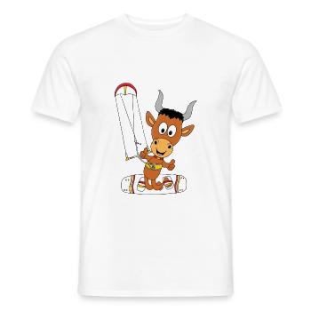 STIER - BULLE - KITE - KITESURFEN - KITESURFER - Männer T-Shirt - Weiß - Vorne - AI Model Male 178 dark (178cm)