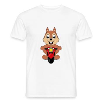 EICHHÖRNCHEN - MOTORRAD - BIKER - TIER - Männer T-Shirt - Weiß - Vorne - AI Model Male 178 dark (178cm)