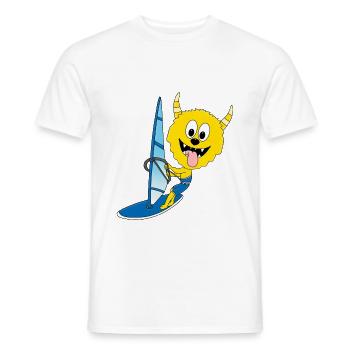 WINDSURFER - MONSTER - SURFER - WASSERSPORT - Männer T-Shirt - Weiß - Vorne - AI Model Male 178 dark (178cm)