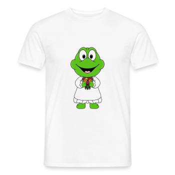 BRAUT - HOCHZEIT - HEIRATEN - FROSCH - KRÖTE - Männer T-Shirt - Weiß - Vorne - AI Model Male 178 dark (178cm)