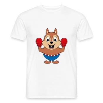 EICHHÖRNCHEN - BOXER - BOXEN - SPORT - TIER - Männer T-Shirt - Weiß - Vorne - AI Model Male 178 dark (178cm)