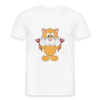 HAMSTER - TEUFEL - TIER - Männer T-Shirt - Weiß - Vorne - AI Model Male 178 dark (178cm)