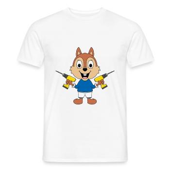 BOHRER - EICHHÖRNCHEN - HANDWERKER - Männer T-Shirt - Weiß - Vorne - AI Model Male 178 dark (178cm)