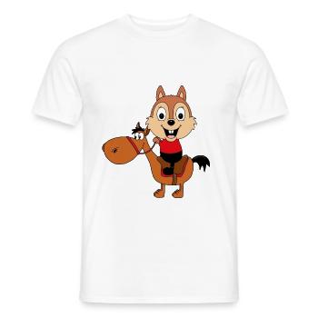 PFERD - REITEN - TIERE - EICHHÖRNCHEN - PONY - Männer T-Shirt - Weiß - Vorne - AI Model Male 178 dark (178cm)
