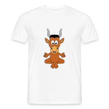 YOGA - PILATES - TIER - STIER - RIND - KUH - Männer T-Shirt - Weiß - Vorne - AI Model Male 178 dark (178cm)