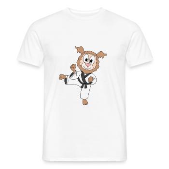 ALPAKA - LAMA - JUDO - KARATE - SPORT - TIER - Männer T-Shirt - Weiß - Vorne - AI Model Male 178 dark (178cm)