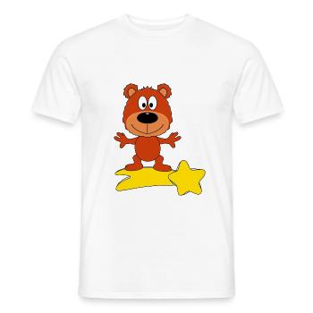 STERNSCHNUPPE - TEDDYBÄR - BÄR - TEDDY - KIND - Männer T-Shirt - Weiß - Vorne - AI Model Male 178 dark (178cm)
