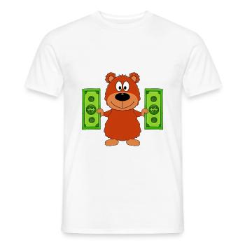 GELD - GELDSCHEINE - TEDDY - BÄR - TEDDYBÄR - Männer T-Shirt - Weiß - Vorne - AI Model Male 178 dark (178cm)