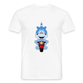 EINHORN - MOTORRAD - BIKER - KIND - BABY - FUN - Männer T-Shirt - Weiß - Vorne - AI Model Male 178 dark (178cm)