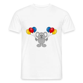 KOALA - LUFTBALLONS - TIER - KIND - BABY - PARTY - Männer T-Shirt - Weiß - Vorne - AI Model Male 178 dark (178cm)