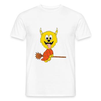 MONSTER - HEXE - KIND - BABY - HEXENBESEN - Männer T-Shirt - Weiß - Vorne - AI Model Male 178 dark (178cm)