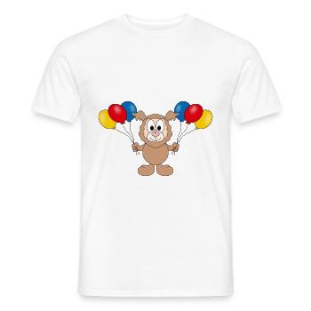 LUFTBALLONS - ALPAKA - LAMA - TIER - KIND - BABY - Männer T-Shirt - Weiß - Vorne - AI Model Male 178 dark (178cm)