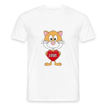 HAMSTER - LIEBE - LOVE - TIER - VERLIEBT - KINDER - Männer T-Shirt - Weiß - Vorne - AI Model Male 178 dark (178cm)