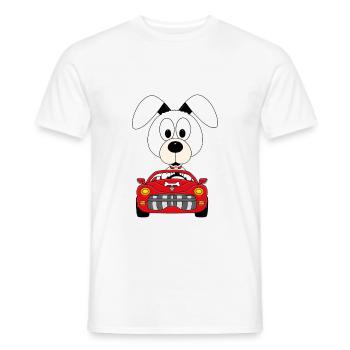 AUTO - HUND - TIER - KIND - BABY - AUTOFAHRER - Männer T-Shirt - Weiß - Vorne - AI Model Male 178 dark (178cm)