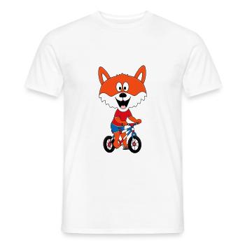 FUCHS - FAHRRAD - RAD - RADFAHRER - BIKER - TIER - Männer T-Shirt - Weiß - Vorne - AI Model Male 178 dark (178cm)