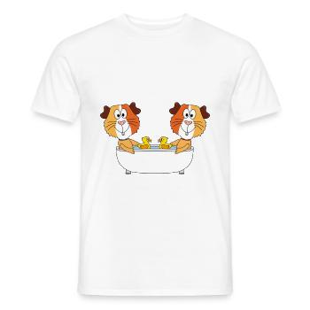 MEERSCHWEINCHEN - BADEWANNE - BADEN - TIERE - Männer T-Shirt - Weiß - Vorne - AI Model Male 178 dark (178cm)
