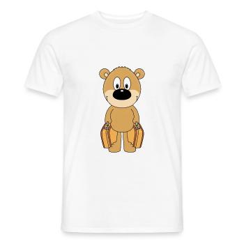 TEDDYBÄR - BÄR - TEDDY - KOFFER - REISE - URLAUB - Männer T-Shirt - Weiß - Vorne - AI Model Male 178 dark (178cm)