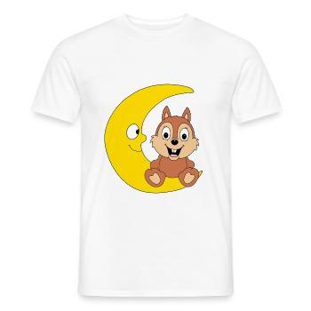 MOND - EICHHÖRNCHEN - TIER - KIND - BABY - Männer T-Shirt - Weiß - Vorne - AI Model Male 178 dark (178cm)