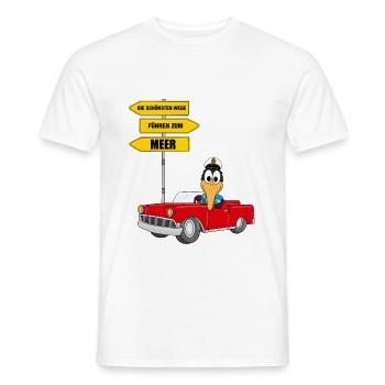 DIE SCHÖNSTEN WEGE FÜHREN ZUM MEER - PINGUIN - Männer T-Shirt - Weiß - Vorne - AI Model Male 178 dark (178cm)