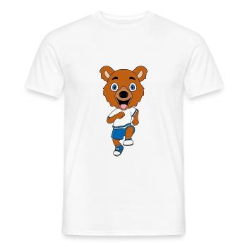SPORT - LAUFEN - JOGGEN - FITNESS - BÄR - TEDDY - Männer T-Shirt - Weiß - Vorne - AI Model Male 178 dark (178cm)