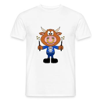 ZAUBERN - ZAUBERSTÄBE - KUH - BULL - RIND - STIER - Männer T-Shirt - Weiß - Vorne - AI Model Male 178 dark (178cm)