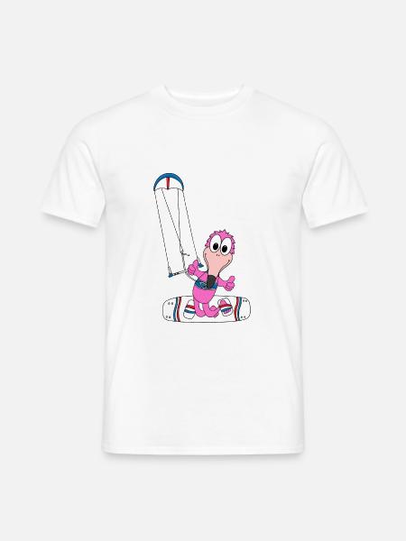 KITER - FLAMINGO - KITESURFER - KITESURFEN - KITEN - Männer T-Shirt - Weiß