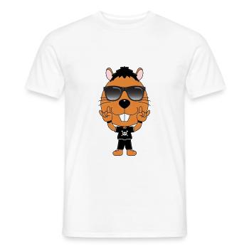 BIBER - OTTER - MARDER - MUSIKER - HEAVY METAL - Männer T-Shirt - Weiß - Vorne - AI Model Male 178 dark (178cm)